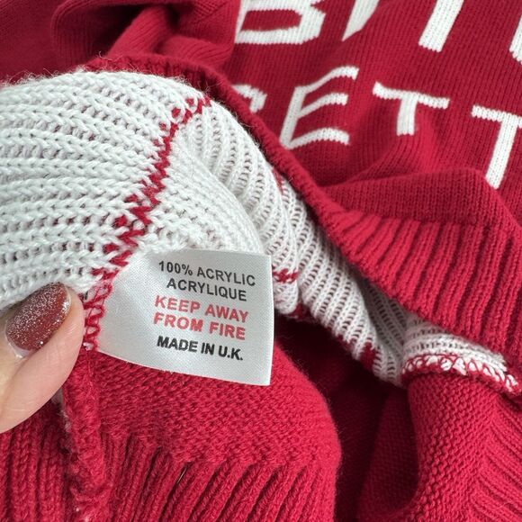 Christmas Sweater Funny Ugly Jumper Crewneck Better Have My Presents Sz M/L - Picture 4 of 5